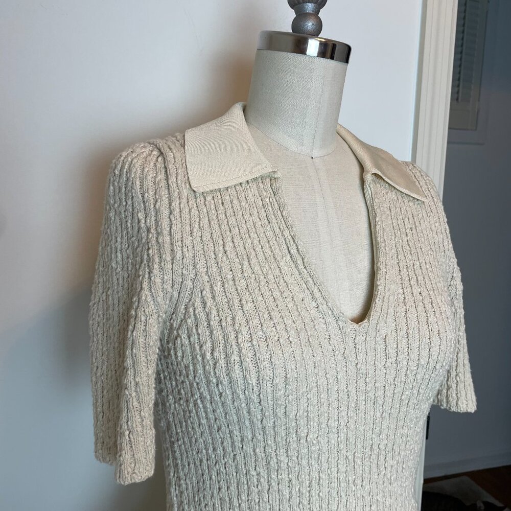 TORY BURCH Ribbed Pleated Knit Sweater Midi Skirt Matching Set \\ M - Picture 4 of 13